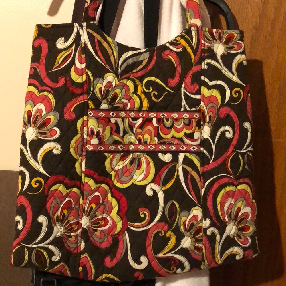 Brown base with multi Color’s print tote